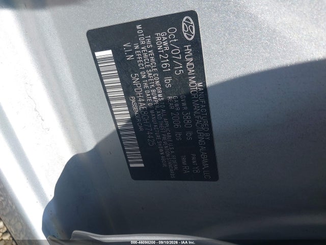 Продаж на аукціоні авто 2016 Hyundai Elantra Se, vin: 5NPDH4AE8GH774425, номер лоту: 46098200