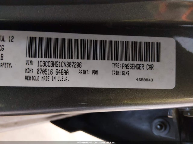 Продаж на аукціоні авто 2012 Chrysler 200 S, vin: 1C3CCBHG1CN307206, номер лоту: 46098360