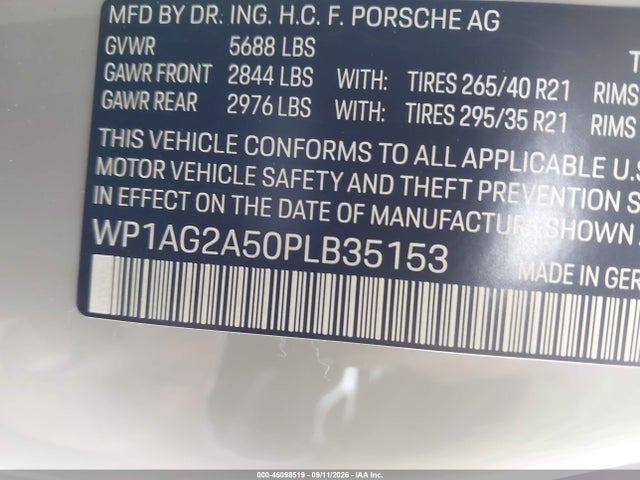 Продаж на аукціоні авто 2023 Porsche Macan S, vin: WP1AG2A50PLB35153, номер лоту: 46098519