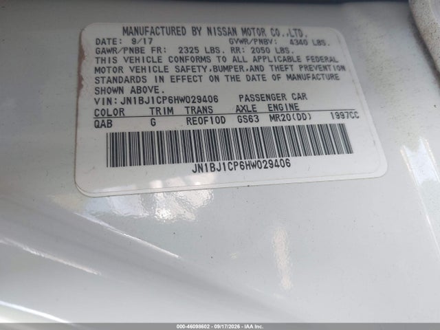 Auction sale of the 2017 Nissan Rogue Sport Sv, vin: JN1BJ1CP6HW029406, lot number: 46098602