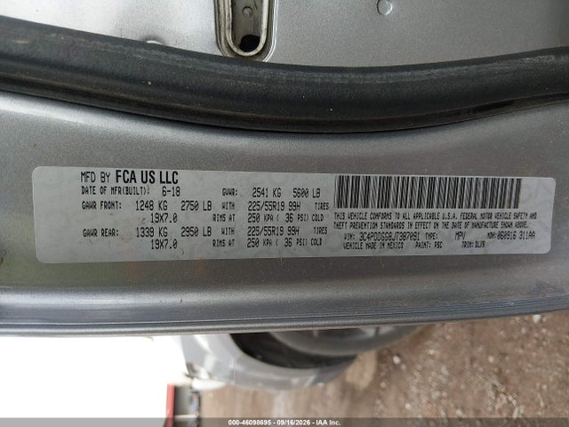 Продажа на аукционе авто 2018 Dodge Journey Crossroad Awd, vin: 3C4PDDGG8JT387091, номер лота: 46098695