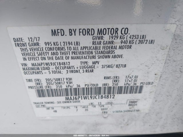 Ford Ecosport Titanium 2018 MAJ6P1WL9JC184812 Image 9