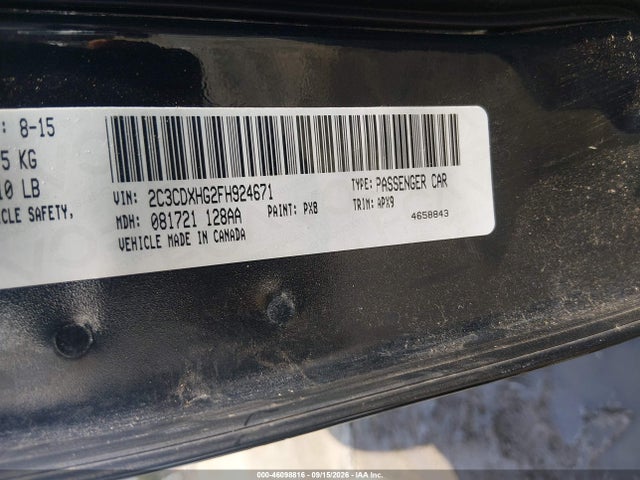 Продажа на аукционе авто 2015 Dodge Charger Sxt, vin: 2C3CDXHG2FH924671, номер лота: 46098816