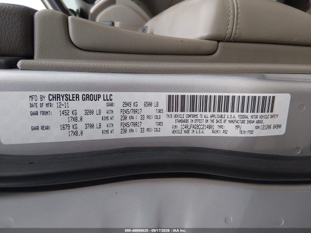 Aukcja sprzedaży 2012 Jeep Grand Cherokee Laredo, vin: 1C4RJFAG9CC214801, numer aukcji: 46098820
