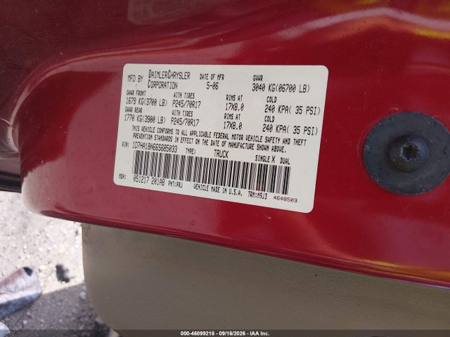 Aukcja sprzedaży 2006 Dodge Ram 1500 Slt, vin: 1D7HA18N66S685033, numer aukcji: 46099218