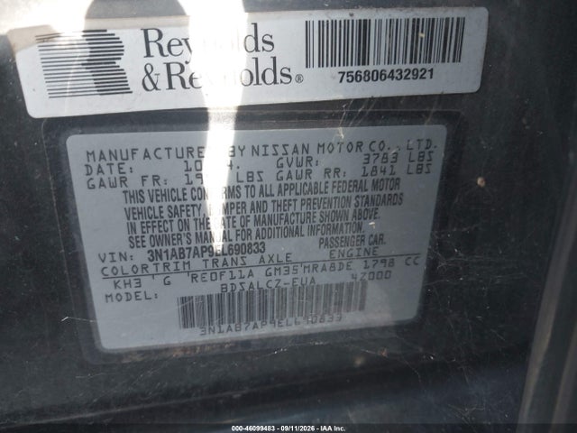 Продажа на аукционе авто 2014 Nissan Sentra S, vin: 3N1AB7AP9EL690833, номер лота: 46099483