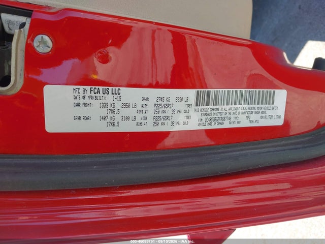 Продажа на аукционе авто 2015 Dodge Grand Caravan Se, vin: 2C4RDGBG2FR687740, номер лота: 46099791