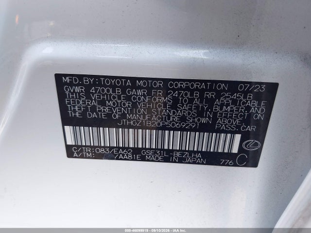 Продажа на аукционе авто 2023 Lexus Is 350 F Sport, vin: JTHGZ1B20P5069291, номер лота: 46099919