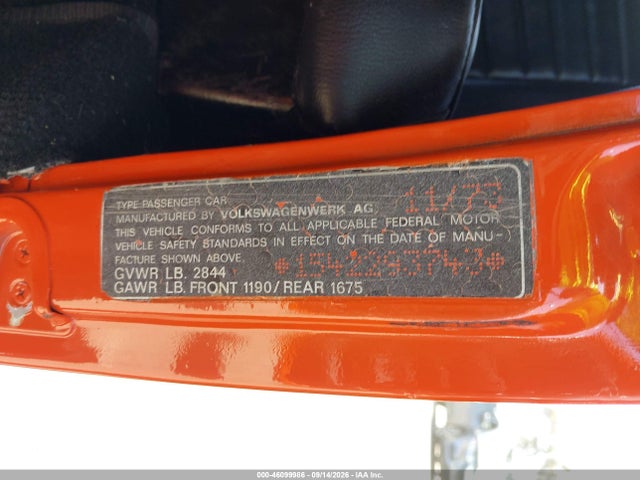 Aukcja sprzedaży 1974 Volkswagen The Beetle, vin: 1542293743, numer aukcji: 46099986
