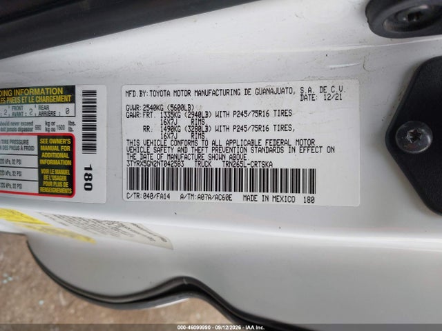 Toyota Tacoma Sr 2022 3TYRX5GN2NT042583 Image 9