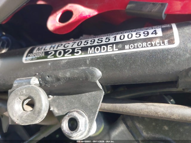 Продаж на аукціоні авто 2025 Honda Cbr500 Ra, vin: MLHPC7059S5100594, номер лоту: 46100081