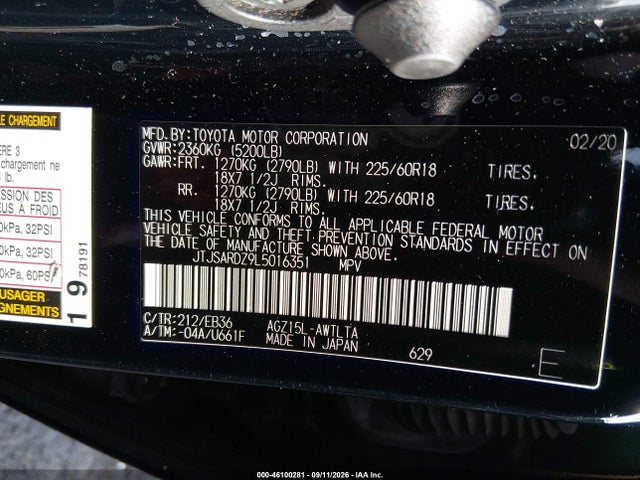 Aukcja sprzedaży 2020 Lexus Nx 300 F Sport, vin: JTJSARDZ9L5016351, numer aukcji: 46100281
