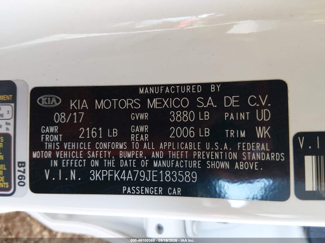 KIA FORTE LX 2018 3KPFK4A79JE183589 Image 9