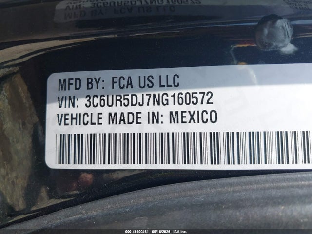 Продаж на аукціоні авто 2022 Ram 2500 Big Horn/lone Star, vin: 3C6UR5DJ7NG160572, номер лоту: 46100461