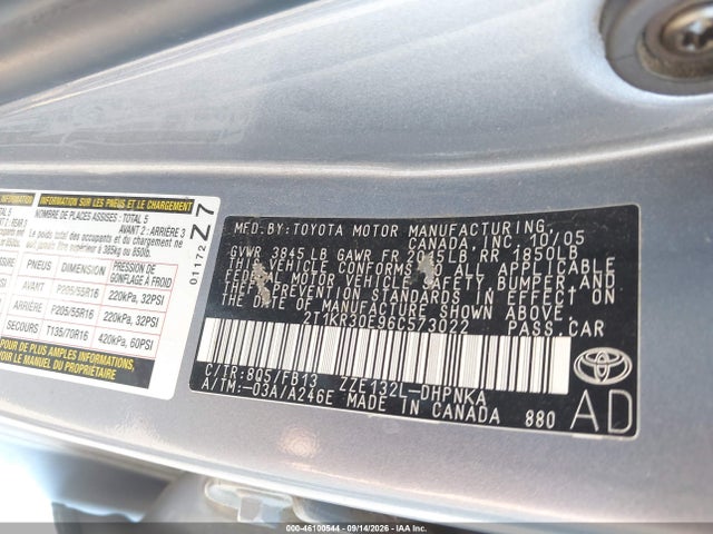 Продажа на аукционе авто 2006 Toyota Matrix Xr, vin: 2T1KR30E96C573022, номер лота: 46100544