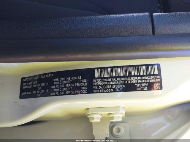 Продажа на аукционе авто 2018 Jeep Renegade Latitude 4x4, vin: ZACCJBBB1JPG87036, номер лота: 46100549