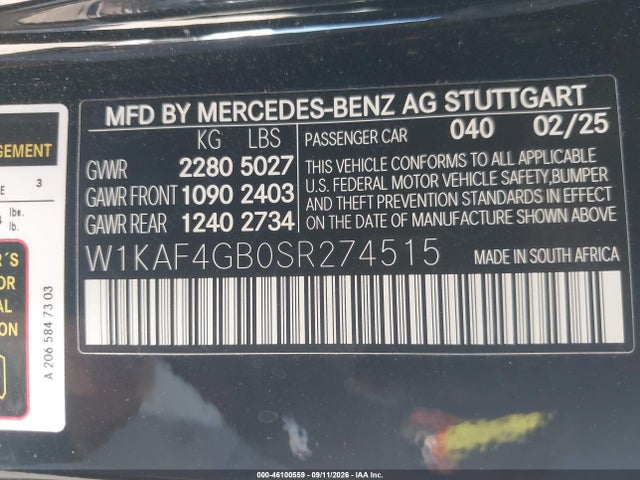 Mercedes-Benz C 300 2025 W1KAF4GB0SR274515 Image 9