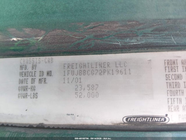 Продажа на аукционе авто 2002 Freightliner Conventional St120, vin: 1FUJBBCG72PK19611, номер лота: 46100796