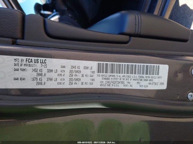 2015 Jeep Grand Cherokee Altitude მანქანა იყიდება აუქციონზე, vin: 1C4RJFAG2FC947891, აუქციონის ნომერი: 46101022