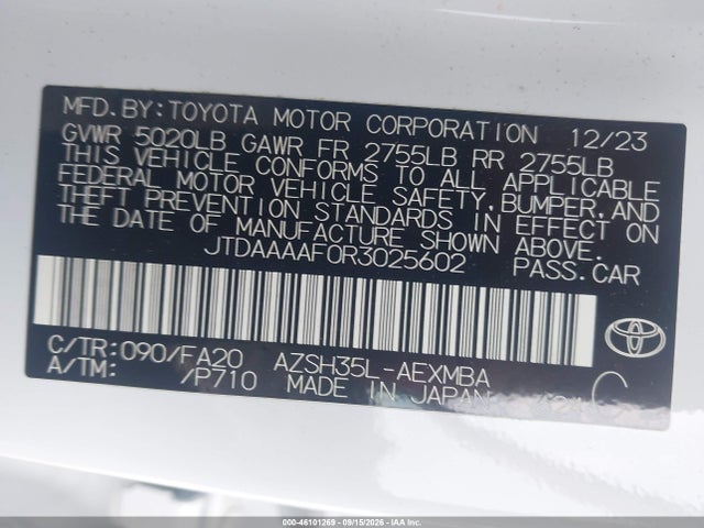 46101269 :رقم المزاد ، JTDAAAAF0R3025602 vin ، 2024 Toyota Crown Xle مزاد بيع