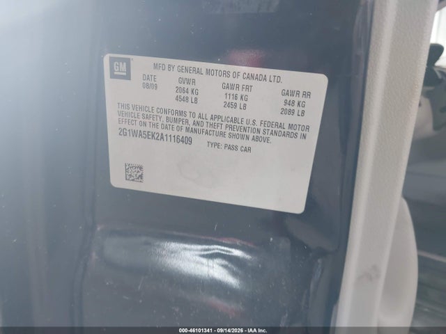 Продаж на аукціоні авто 2010 Chevrolet Impala Ls, vin: 2G1WA5EK2A1116409, номер лоту: 46101341