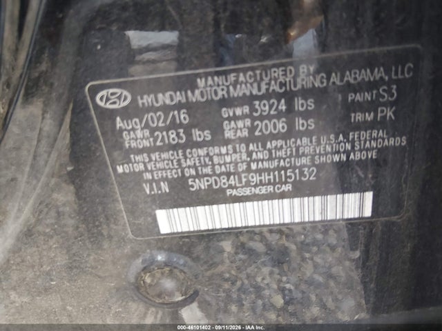 Продаж на аукціоні авто 2017 Hyundai Elantra Se, vin: 5NPD84LF9HH115132, номер лоту: 46101402