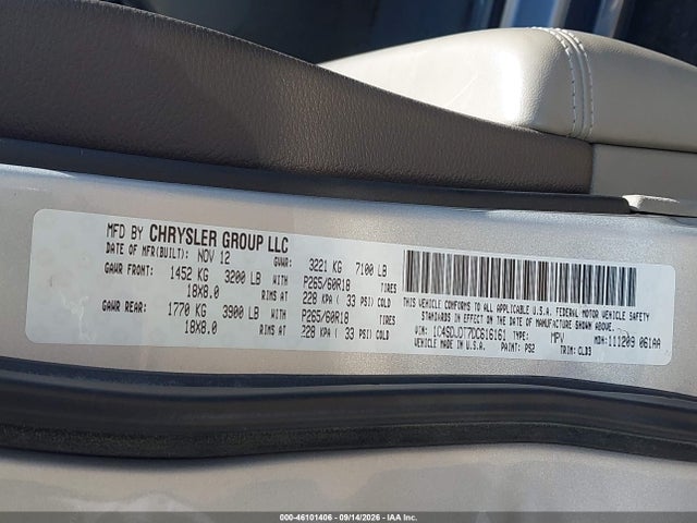 Продаж на аукціоні авто 2013 Dodge Durango Crew, vin: 1C4SDJDT7DC616161, номер лоту: 46101406