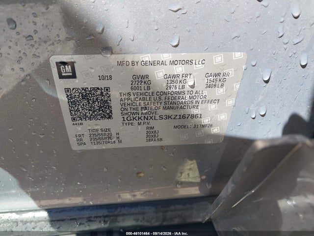 Продажа на аукционе авто 2019 Gmc Acadia Denali, vin: 1GKKNXLS3KZ167861, номер лота: 46101464