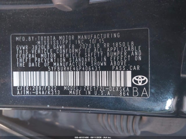 Toyota Corolla S Plus 2016 5YFBURHE4GP406431 Image 9