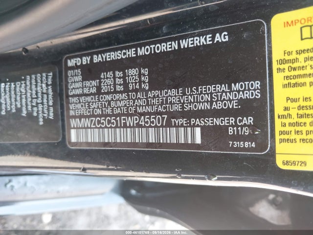 Продажа на аукционе авто 2015 Mini Countryman Cooper S, vin: WMWZC5C51FWP45507, номер лота: 46101769