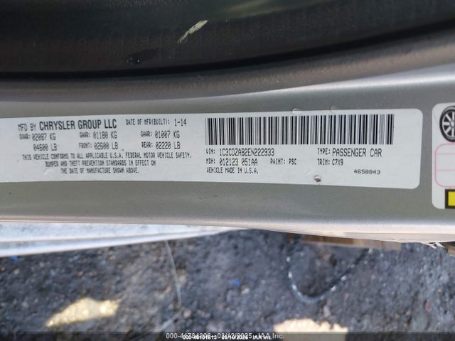 Продаж на аукціоні авто 2014 Dodge Avenger Se, vin: 1C3CDZAB2EN222933, номер лоту: 46101813