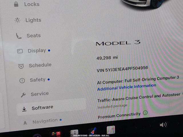 Aukcja sprzedaży 2023 Tesla Model 3 Rear-wheel Drive, vin: 5YJ3E1EA4PF504956, numer aukcji: 46101840