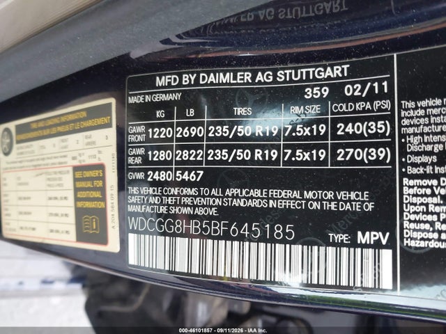 Продаж на аукціоні авто 2011 Mercedes-benz Glk 350 4matic, vin: WDCGG8HB5BF645185, номер лоту: 46101857