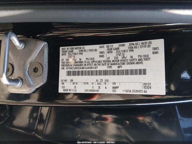 Продажа на аукционе авто 2014 Ford Escape Se, vin: 1FMCU0GX4EUA58127, номер лота: 46101940