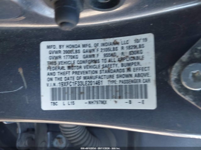 19XFC1F33LE201461 Honda CIVIC EX