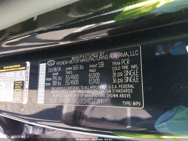 Продажа на аукционе авто 2025 Hyundai Santa Fe Hybrid Limited, vin: 5NMP34G13SH027191, номер лота: 46102037
