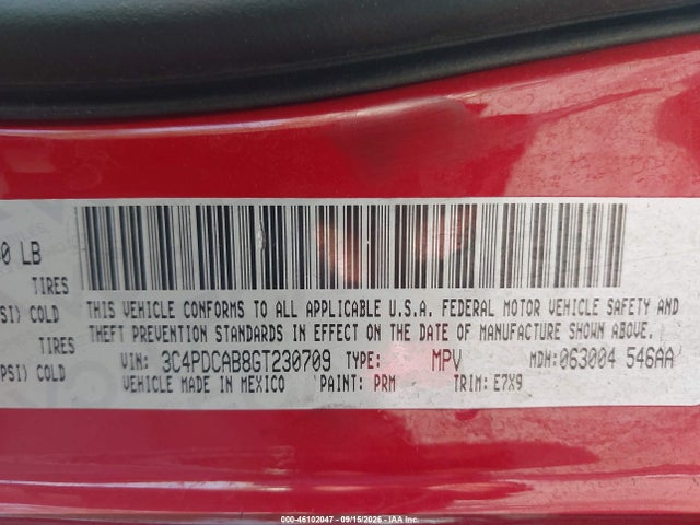 2016 Dodge Journey Se მანქანა იყიდება აუქციონზე, vin: 3C4PDCAB8GT230709, აუქციონის ნომერი: 46102047