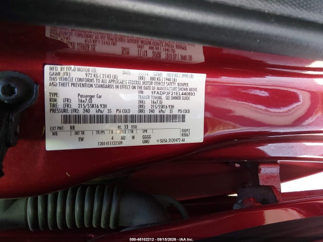 Продаж на аукціоні авто 2014 Ford Focus Se, vin: 1FADP3F21EL440893, номер лоту: 46102212