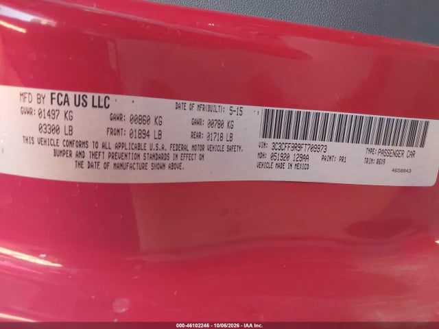 Fiat 500 SPORT 2015 3C3CFFBR9FT709973 Image 9
