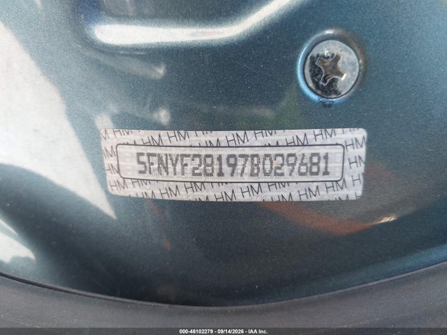 Aukcja sprzedaży 2007 Honda Pilot Lx, vin: 5FNYF28197B029681, numer aukcji: 46102279