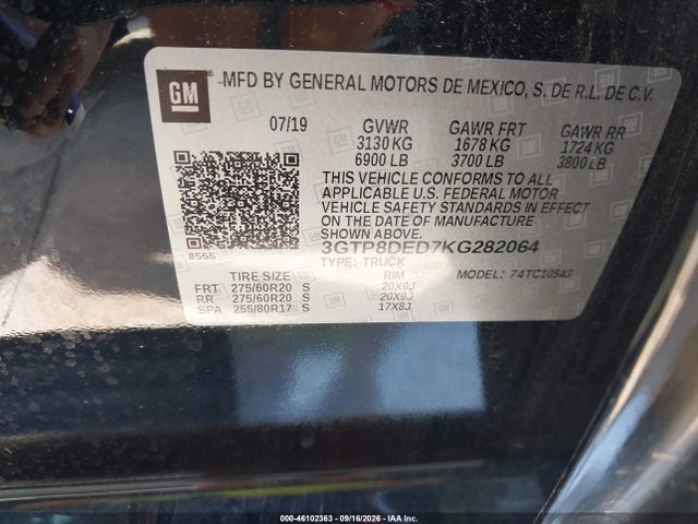 GMC Sierra 1500 Slt 2019 3GTP8DED7KG282064 Image 9