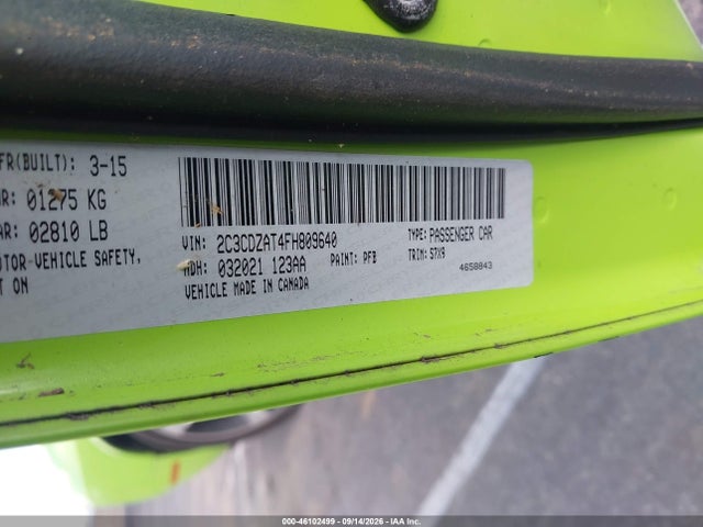 Aukcja sprzedaży 2015 Dodge Challenger R/t Shaker, vin: 2C3CDZAT4FH809640, numer aukcji: 46102499