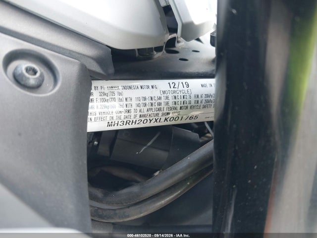 2020 Yamaha Mt-03 მანქანა იყიდება აუქციონზე, vin: MH3RH20YXLK001765, აუქციონის ნომერი: 46102520
