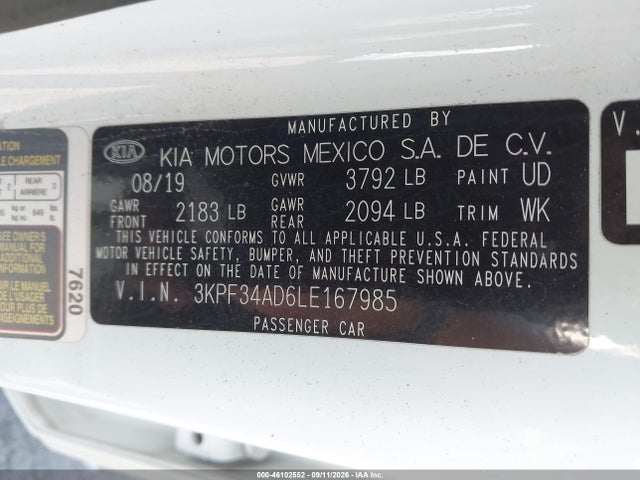 KIA Forte Gt-line 2020 3KPF34AD6LE167985 Image 9