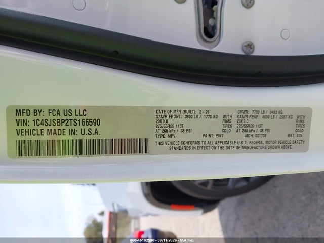 Продажа на аукционе авто 2026 Jeep Grand Wagoneer L Limited Altitude 4x4, vin: 1C4SJSBP2TS166590, номер лота: 46102590