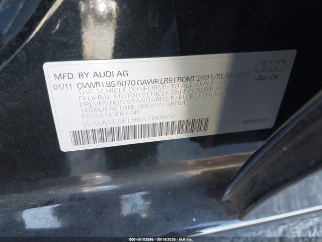 Продажа на аукционе авто 2011 Audi A4 2.0t Premium, vin: WAUWFAFL9BA100804, номер лота: 46102596
