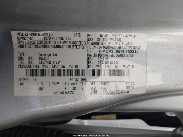 Продаж на аукціоні авто 2014 Ford Focus St, vin: 1FADP3L95EL362314, номер лоту: 46102609