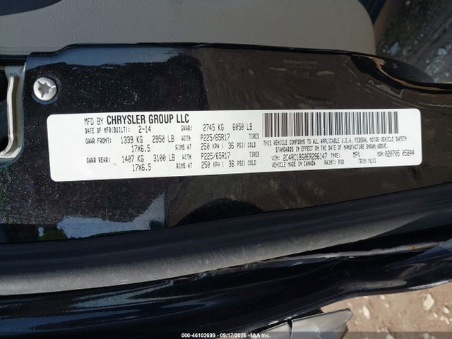 Продажа на аукционе авто 2014 Chrysler Town & Country Touring, vin: 2C4RC1BG0ER296147, номер лота: 46102699