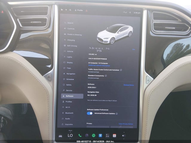 Aukcja sprzedaży 2015 Tesla Model S 60/70/85, vin: 5YJSA1S19FFP59628, numer aukcji: 46102710