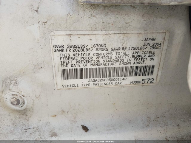 Aukcja sprzedaży 2005 Mitsubishi Lancer Es, vin: JA3AJ26E35U001142, numer aukcji: 46102926